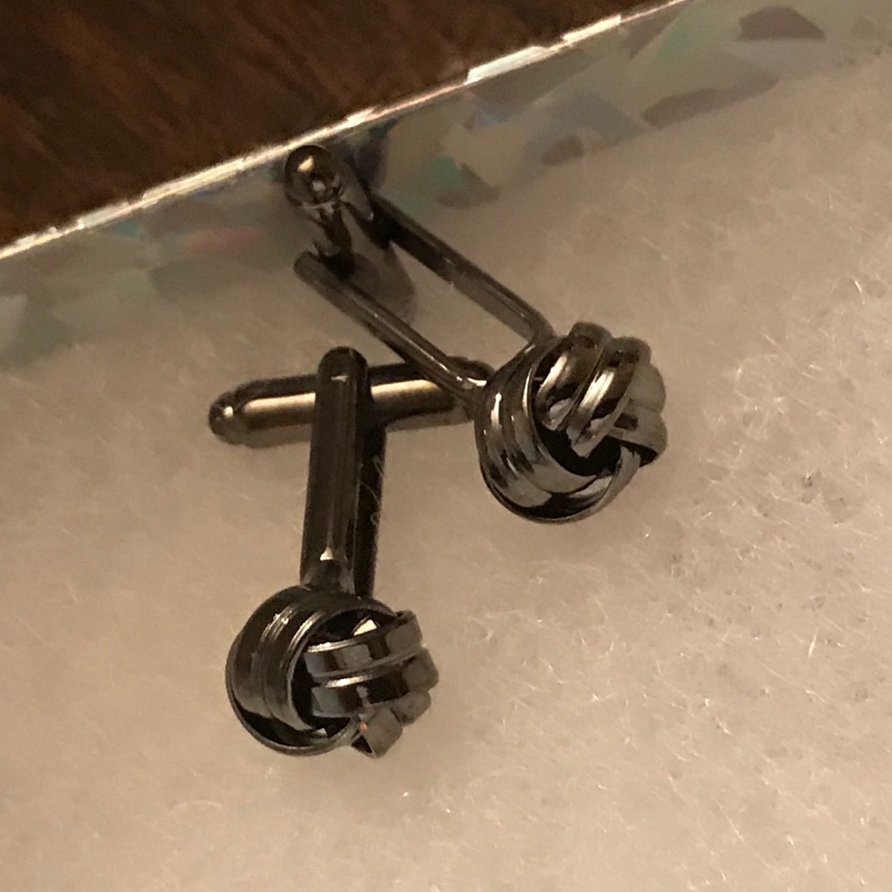 Charcoal Twisted Knot Cufflinks